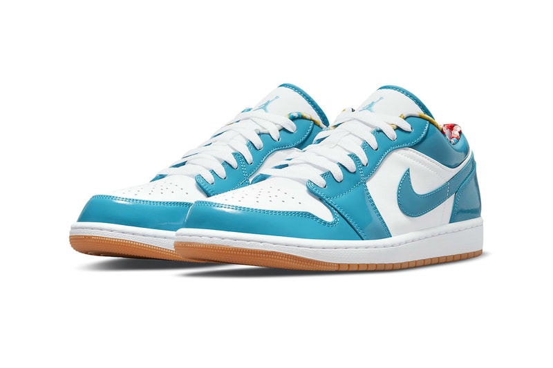 Nike Air Jordan 1 Low Brand Light Teal blue white patent leather colorway Release Drop Reveal Official Images info 