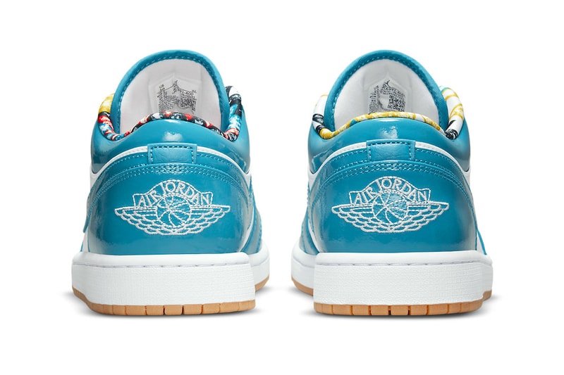 Nike Air Jordan 1 Low Brand Light Teal blue white patent leather colorway Release Drop Reveal Official Images info 