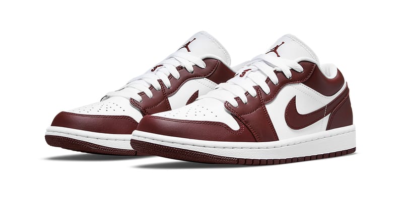 maroon and white jordan 1