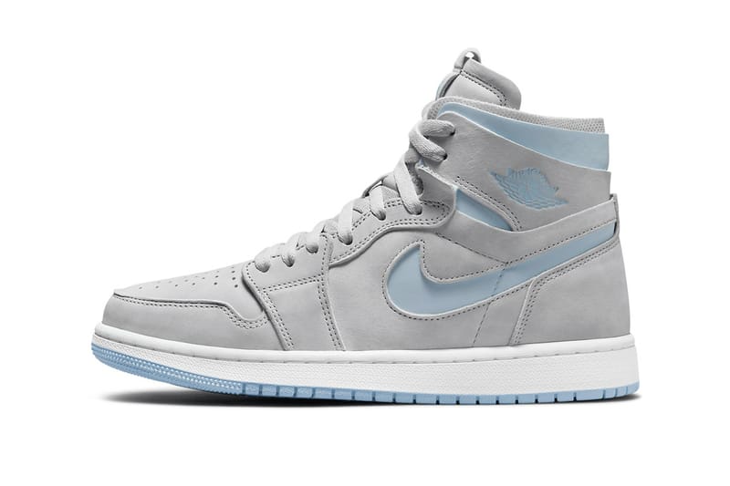 grey jordan 1 with blue swoosh