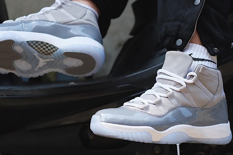 On-foot View of the Air Jordan 11 "Cool Grey"