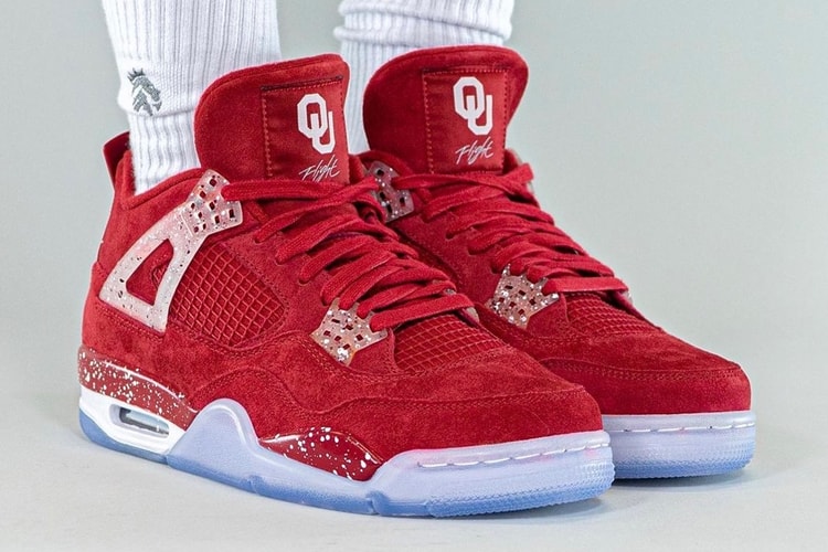 Take an On-Foot Look at the Air Jordan 4 PE "Oklahoma Sooners"