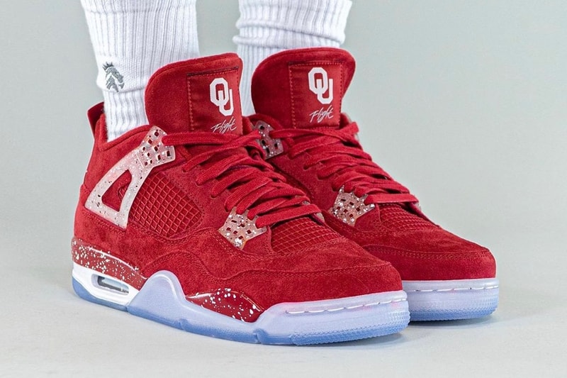Air Jordan 4 Oklahoma Sooners PE On-Foot Photos Release