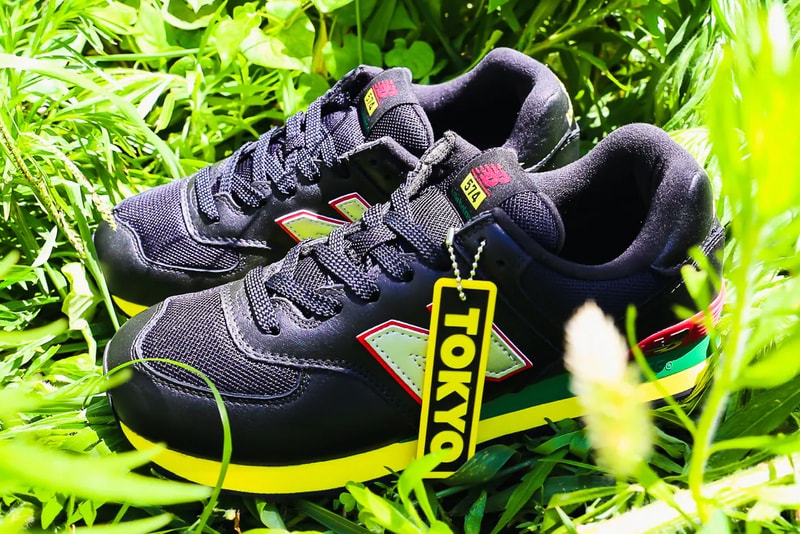 atmos japan new balance 574 tokyo limited edition rasta ML574OA2 black red yellow green official release date info photos price store list buying guide
