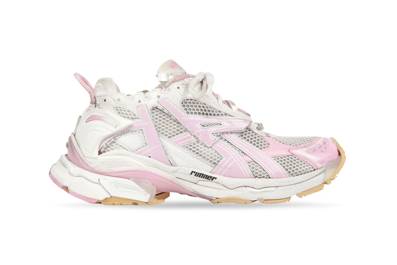 Balenciaga Runner "White/Pink" "White/Blue/Silver" Demna Gvasalia Mesh Worn Out Distressed Gum Sole Unit Release Information Drop Date Justin Bieber