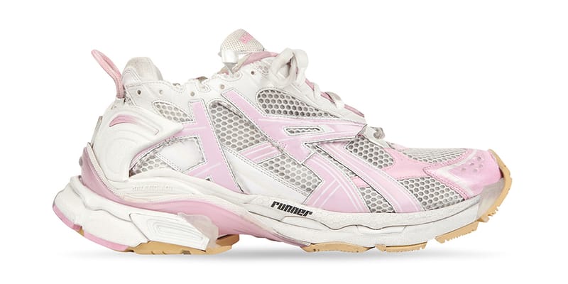 white and pink balenciaga sneakers