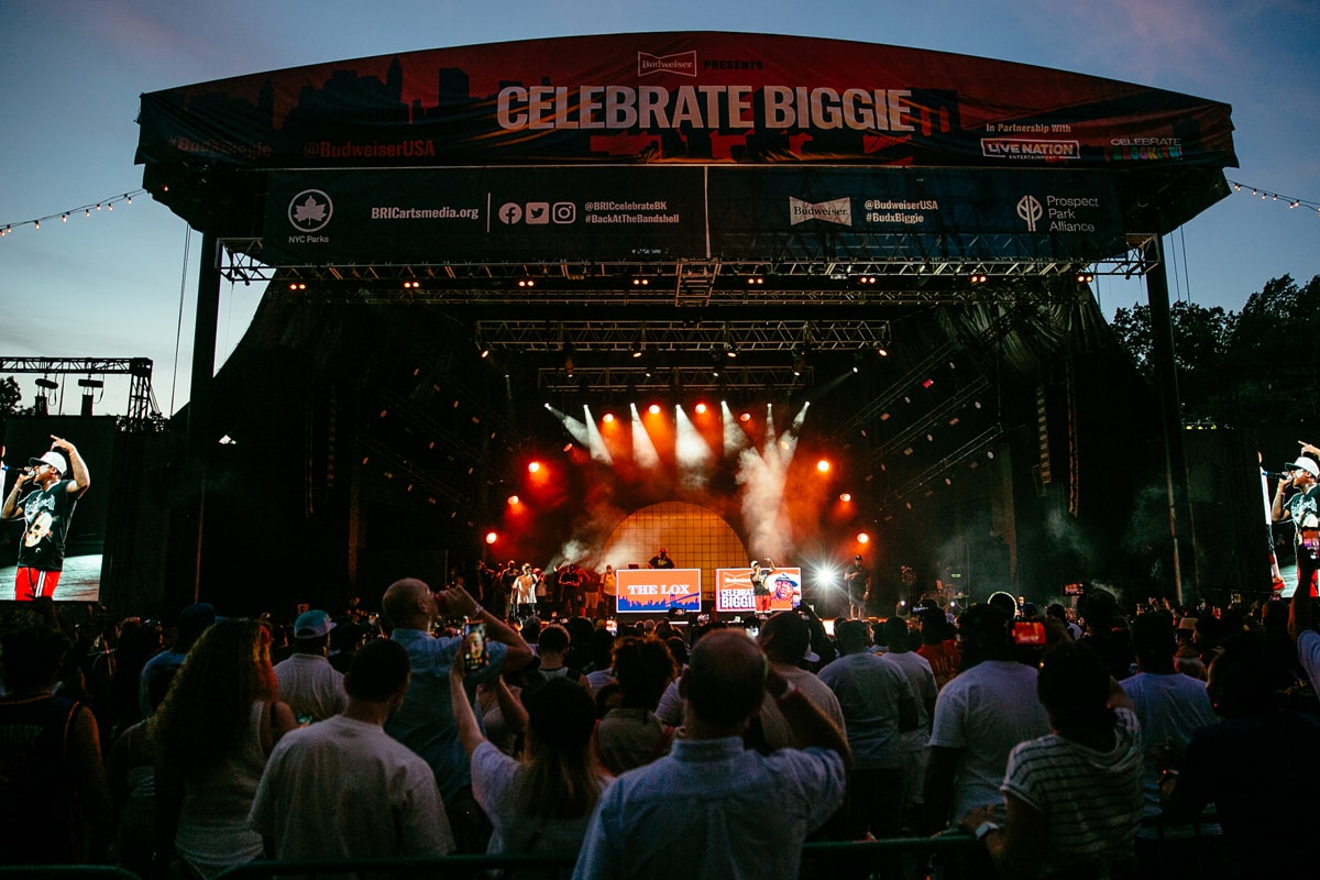 Take a Look at Budweiser’s Celebrate Biggie Concert With Lil Kim, Busta Rhymes and the Lox brooklyn rap royalty prospect park bandshell 