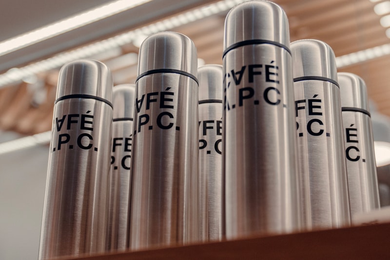 Café A.P.C. Arrives in South Korea Jean Touitou Pierre desserts beverages coffee shop wood and steel 12 angle panels store Hwaseong Gyeonggi Osan dong lotte department opening