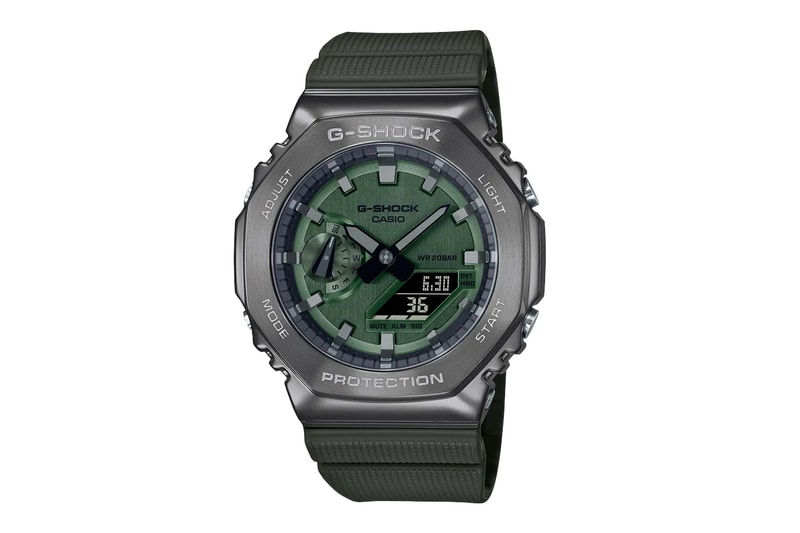 casio g-shock gm-2100 stainless steel casioak limited edition colors release info red olive green blue watches casioak analog digital 