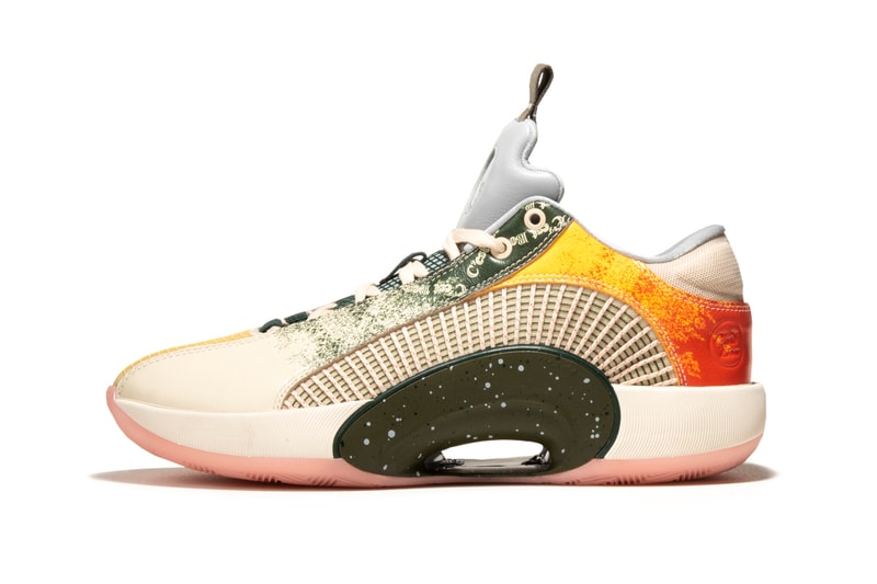 cest bon mamadou bah air michael jordan brand 35 low pe player edition yellow pink green tan official release date info photos price store list buying guide