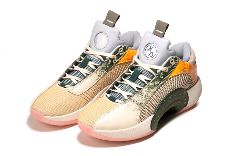 cest bon mamadou bah air michael jordan brand 35 low pe player edition yellow pink green tan official release date info photos price store list buying guide