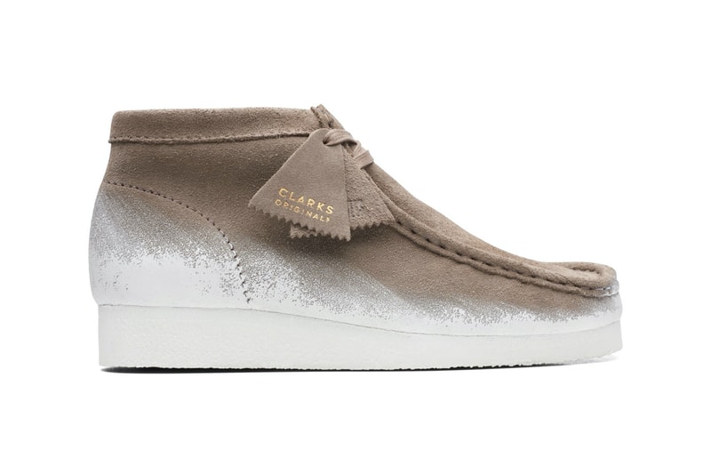 Clarks Originals Wallabee Boot Sage Combi Info paint effect white release 