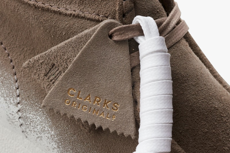 Clarks Originals Wallabee Boot Sage Combi Info paint effect white release 