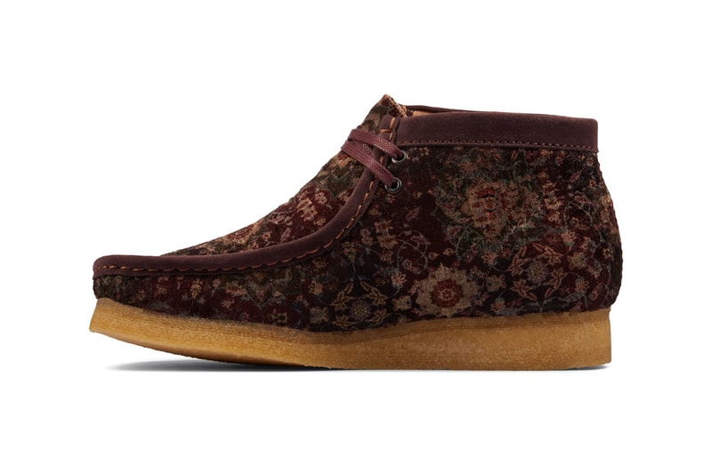 Clarks Originals Velvet Wallabee Boots Release navy burgundy release information 