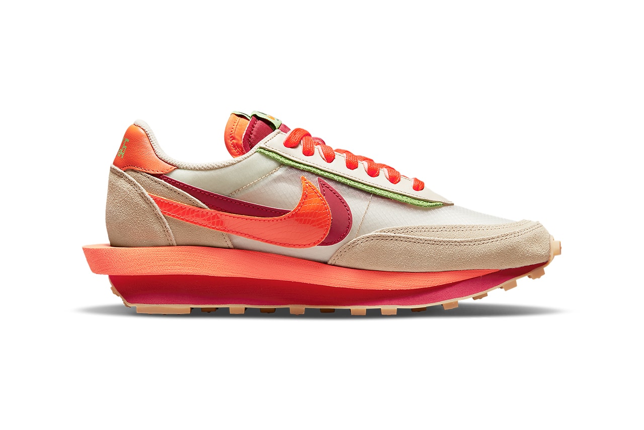 clot sacai nike ldwaffle orange DH1347 100 release date info store list buying guide photos price. 