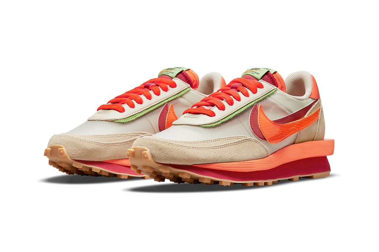 clot sacai nike ldwaffle orange DH1347 100 release date info store list buying guide photos price. 
