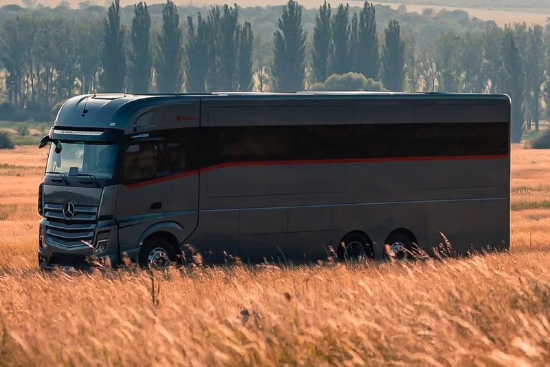 Dembell Reveals a Luxurious Land Yacht small garage side package room king size bed Actros solar panel suite 