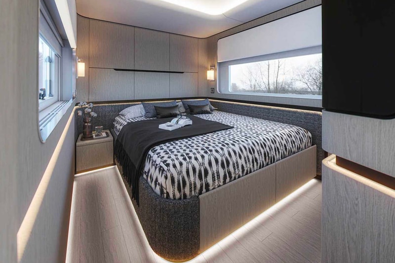 Dembell Reveals a Luxurious Land Yacht small garage side package room king size bed Actros solar panel suite 