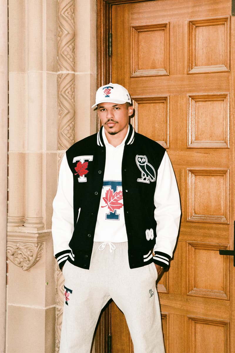 Drake's OVO Drops Co-Branded Collection With University of Toronto tdot uoft maple leaf logo canada owl kylie masse quarter zips hooded sweatshirts october's very own