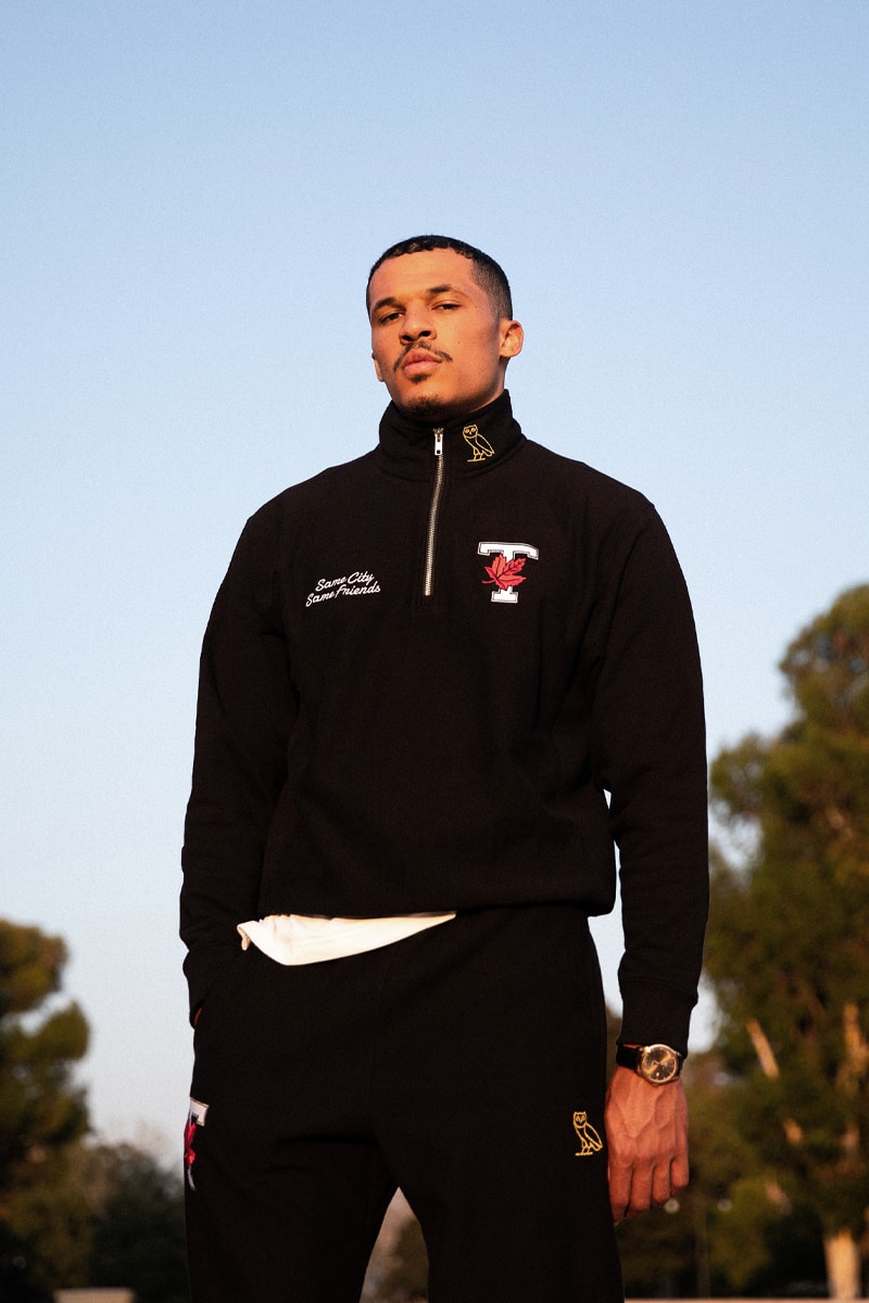 Drake's OVO Drops Co-Branded Collection With University of Toronto tdot uoft maple leaf logo canada owl kylie masse quarter zips hooded sweatshirts october's very own 
