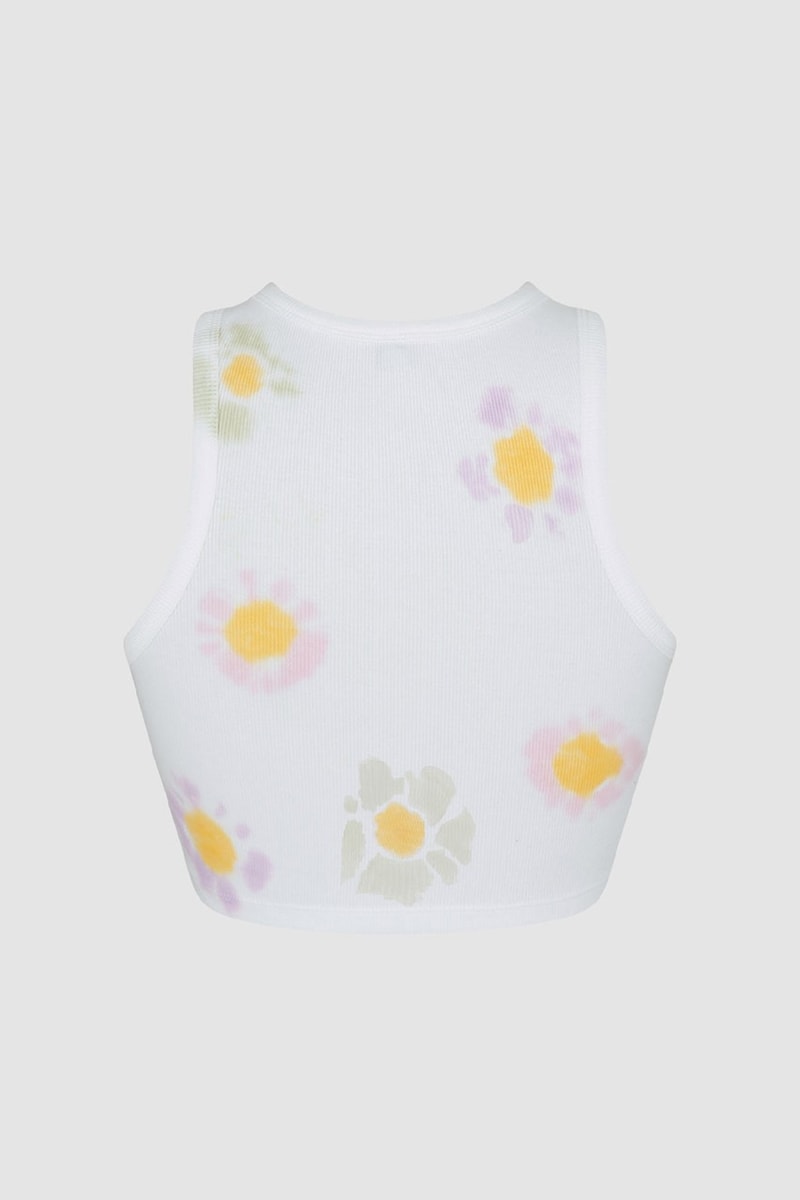 Sundae School x Flan Cannabis-Inspired Collab Korea hemp flower necklace earrings tank top green pink yellow