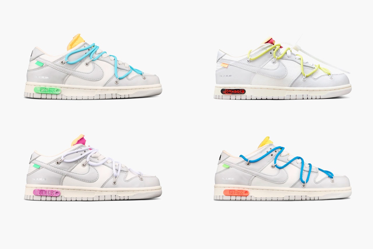new off-white nike dunk low white grey black tag dear summer Off-White x Dunk Low "Dear Summer - 30 of 50", "03 of 50," "07 of 50," "05 of 50," "08 of 50," "02 of 50," "10 of 50"