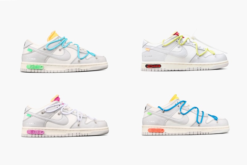new off-white nike dunk low white grey black tag dear summer Off-White x Dunk Low "Dear Summer - 30 of 50", "03 of 50," "07 of 50," "05 of 50," "08 of 50," "02 of 50," "10 of 50"
