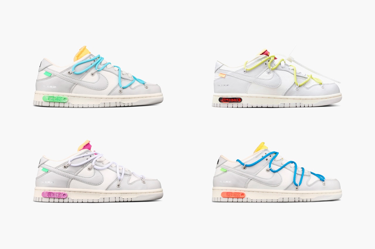 new off-white nike dunk low white grey black tag dear summer Off-White x Dunk Low "Dear Summer - 30 of 50", "03 of 50," "07 of 50," "05 of 50," "08 of 50," "02 of 50," "10 of 50"