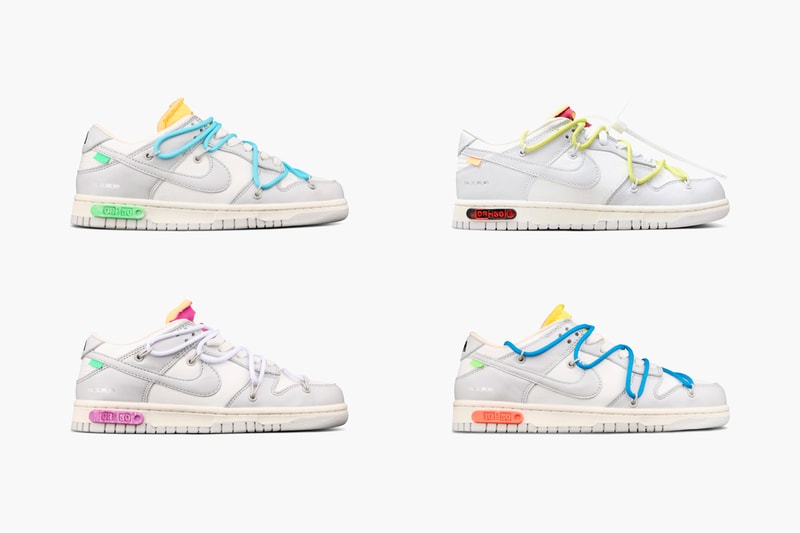 new off-white nike dunk low white grey black tag dear summer Off-White x Dunk Low "Dear Summer - 30 of 50", "03 of 50," "07 of 50," "05 of 50," "08 of 50," "02 of 50," "10 of 50"