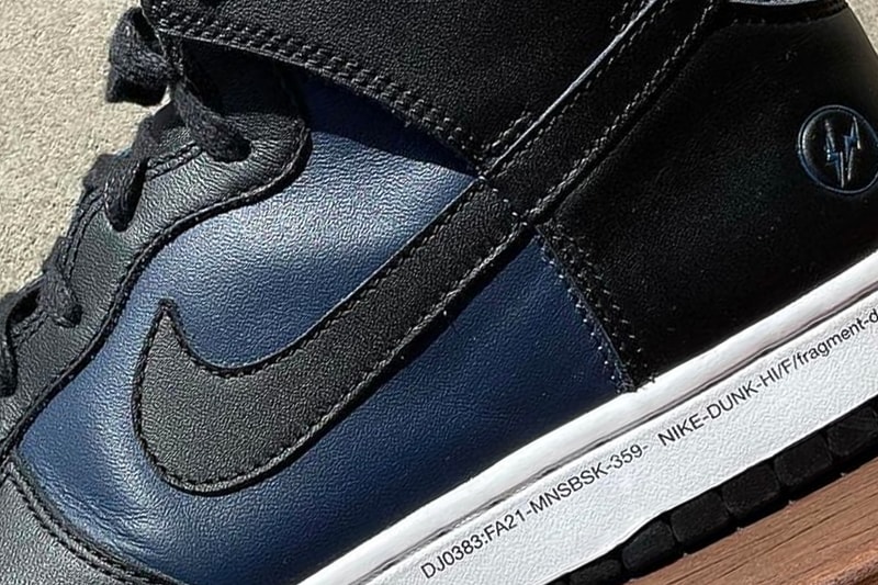 Hiroshi Fujiwara fragment design Nike Dunk High Black Navy Teaser Info