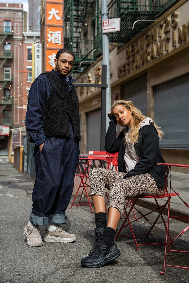 HOKA ONE ONE x Engineered Garments FW21 Release info collaboration collab when do they drop leopard print colorway