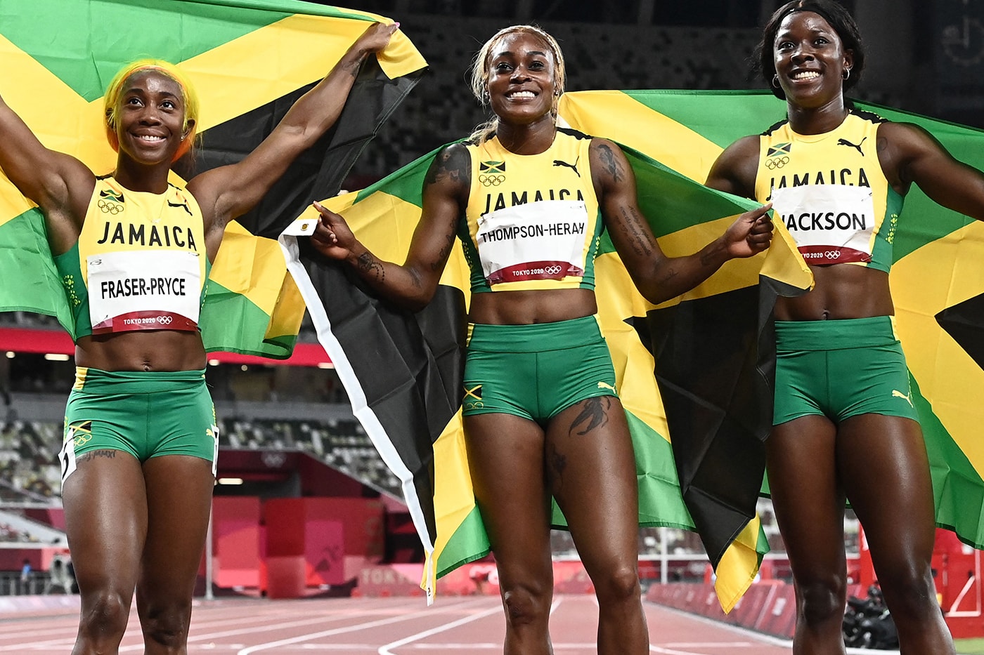 Jamaica womens Elaine Thompson-Herah 100m tokyo olympics clean sweet news Shelly-Ann Fraser-Pryce Shericka Jackson 