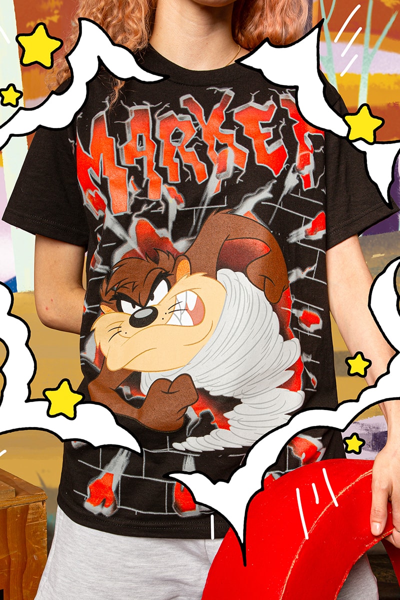 MA®️KET Taps Looney-Tunes For Its First Collaboration Under New Name graphic t shirt vintage retro Tweety Bird Sylvester Wile E. Coyote Marvin the Martian Taz graffiti release