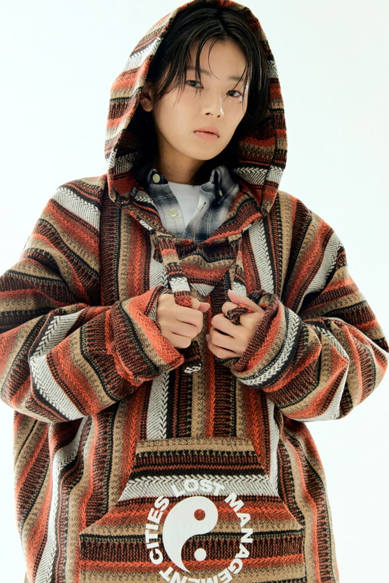 Fall winter 2021 FW21 LMC Lost Management Cities vintage sun fade colorful stadium jacket military fishtail parka shirt jackets knit cardigans active gear ecofriendly cotton release info