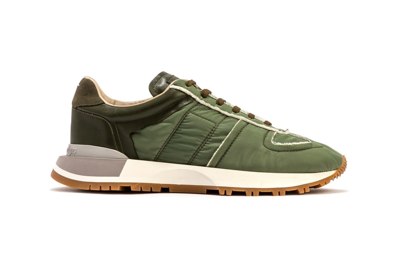 Maison Margiela Patchwork Sneaker Olive Release HBX sneakers footwear high-end suede textile leather