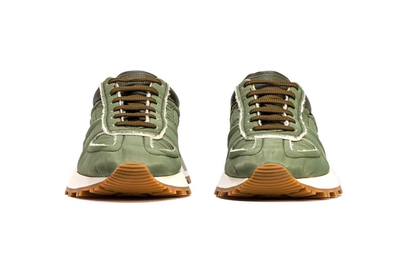 Maison Margiela Patchwork Sneaker Olive Release HBX sneakers footwear high-end suede textile leather