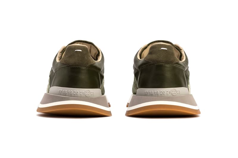 Maison Margiela Patchwork Sneaker Olive Release HBX sneakers footwear high-end suede textile leather