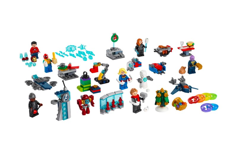 Marvel LEGO The Avengers Advent Calendar release Iron Man Spider-Man Black Widow Thor Captain Marvel Thanos Nick Fury toys