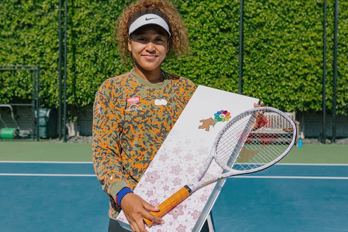 Naomi Osaka Takashi Murakami Yonex Tennis Racket co-desgined cherry blossom racquet collaboration u.s. open us new york 