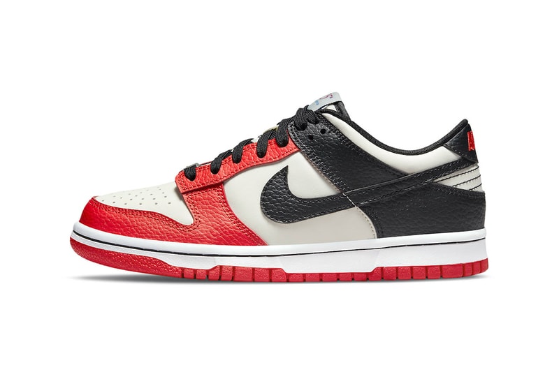 Official Images First Look NBA Nike Dunk Low EMB Chicago 75th Anniversary Diamong Chile Red black 