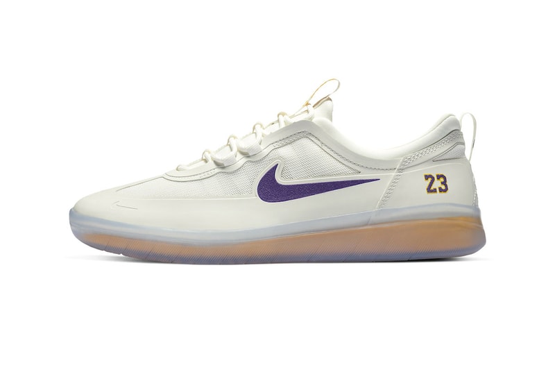 NBA Nike SB Nyjah Free 2 Lakers Official Look Release Info DA3439-100 Date Buy Price Summit White Court Purple University Gold