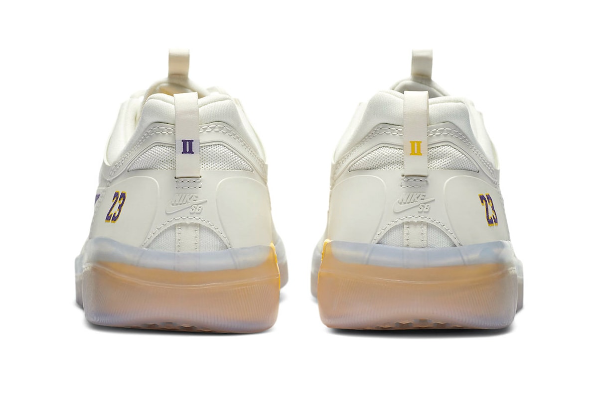 NBA Nike SB Nyjah Free 2 Lakers Official Look Release Info DA3439-100 Date Buy Price Summit White Court Purple University Gold