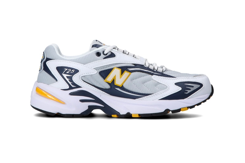 New Balance 725 "White/Navy" & "White" Release sneaker footwear leather mesh yellow navy white pale grey ml725a-b