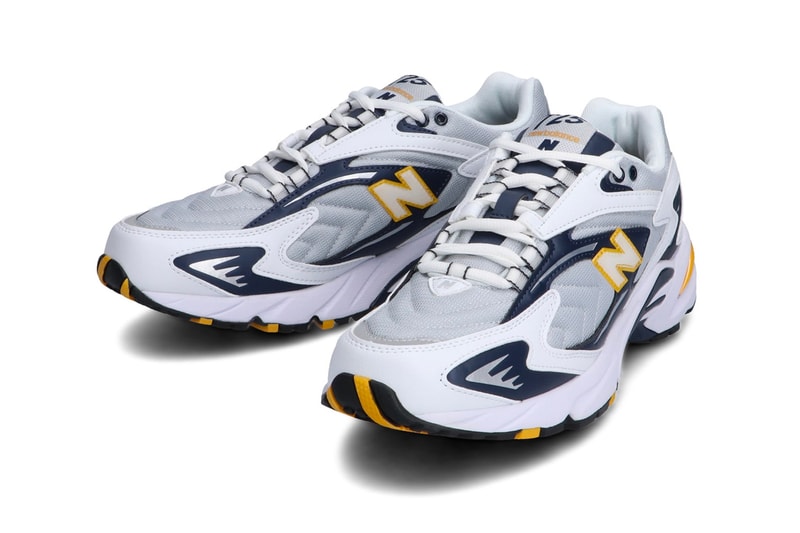 New Balance 725 "White/Navy" & "White" Release sneaker footwear leather mesh yellow navy white pale grey ml725a-b