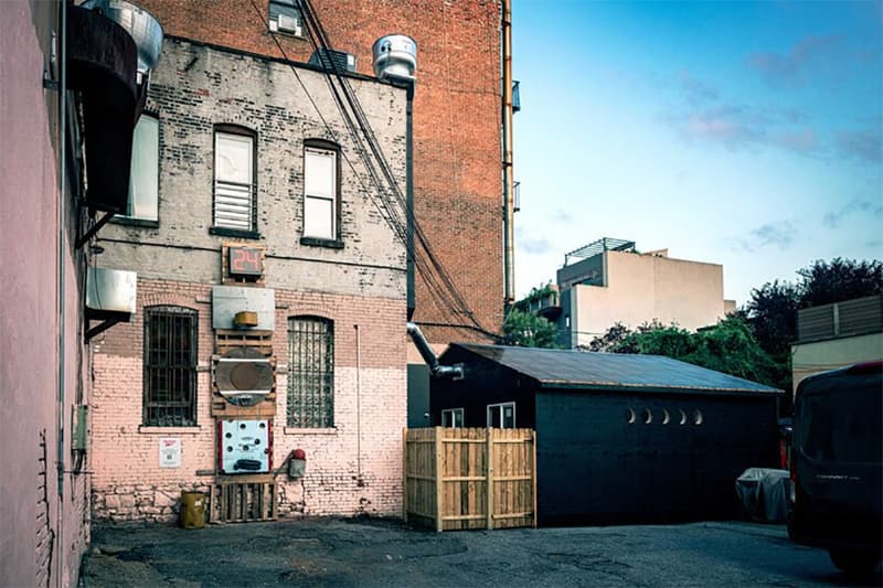 new york sunshine reebok basketball hoop installation brooklyn upcycled materials photos august 20