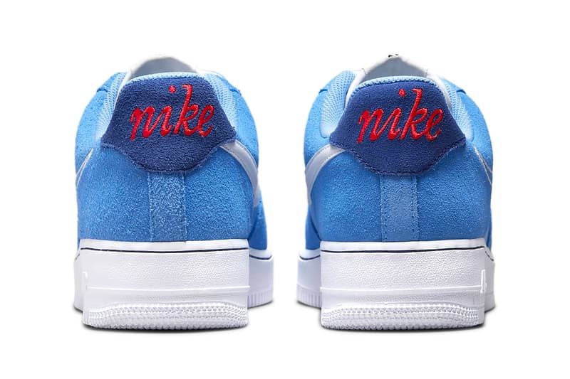 Nike Air Force 1 First Use university blue white deep royal blue leather suede swoosh june 18 1971 release information images