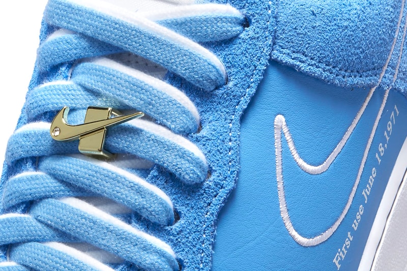Nike Air Force 1 First Use university blue white deep royal blue leather suede swoosh june 18 1971 release information images