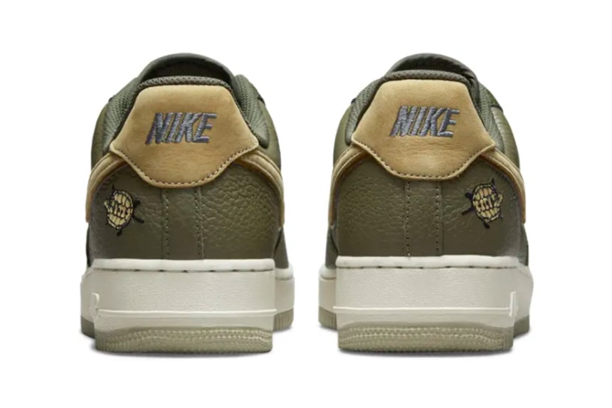 Nike Air Force 1 07 LX AF1 dark olive green gold turtle reveal drop animal release info 