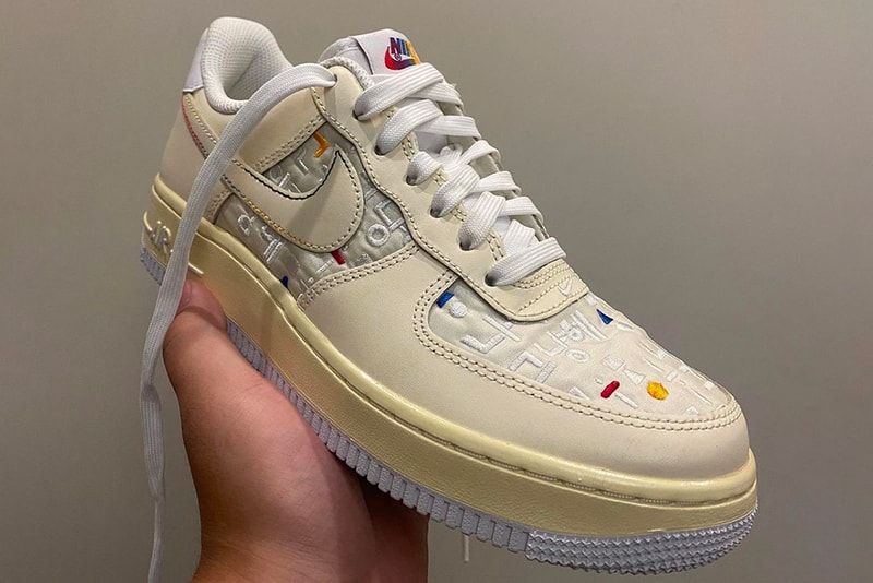 Nike Air Force 1 Just Do it Korean Hangul Text thick embroidery Obangsaek traditional South Korea  Release Reveal Drop