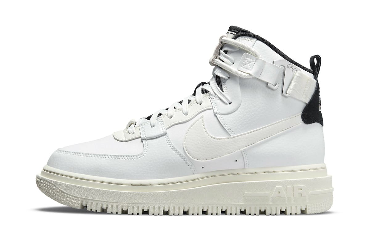 white nike air force 1 high-top sneakers
